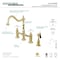 Kingston Brass KS1272PXBS Heritage Bridge Kitchen Faucet W/Brass Sprayer, Brass KS1272PXBS - alternate 2